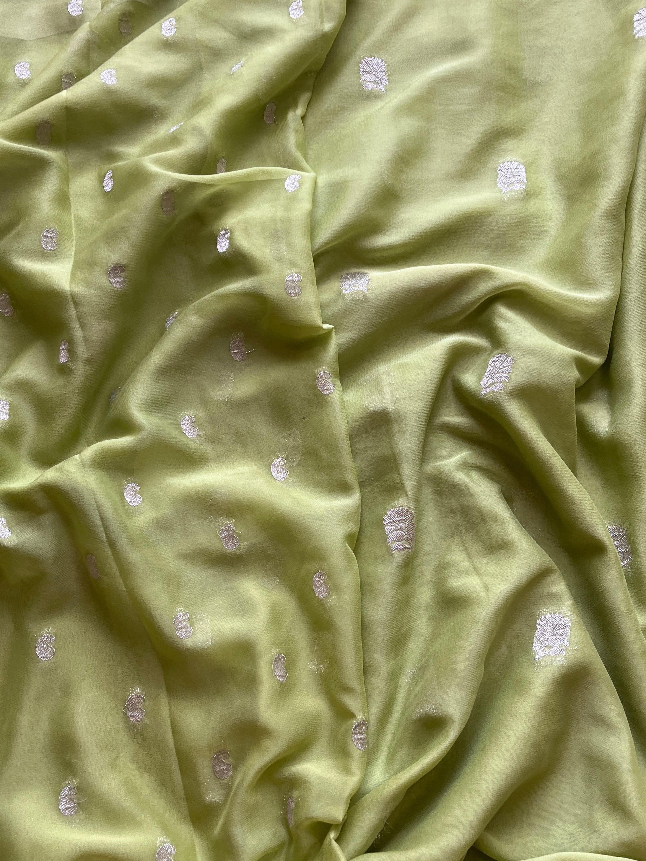 Green Chiffon Saree